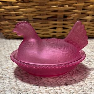 Pink Hen on Nest 4.5”